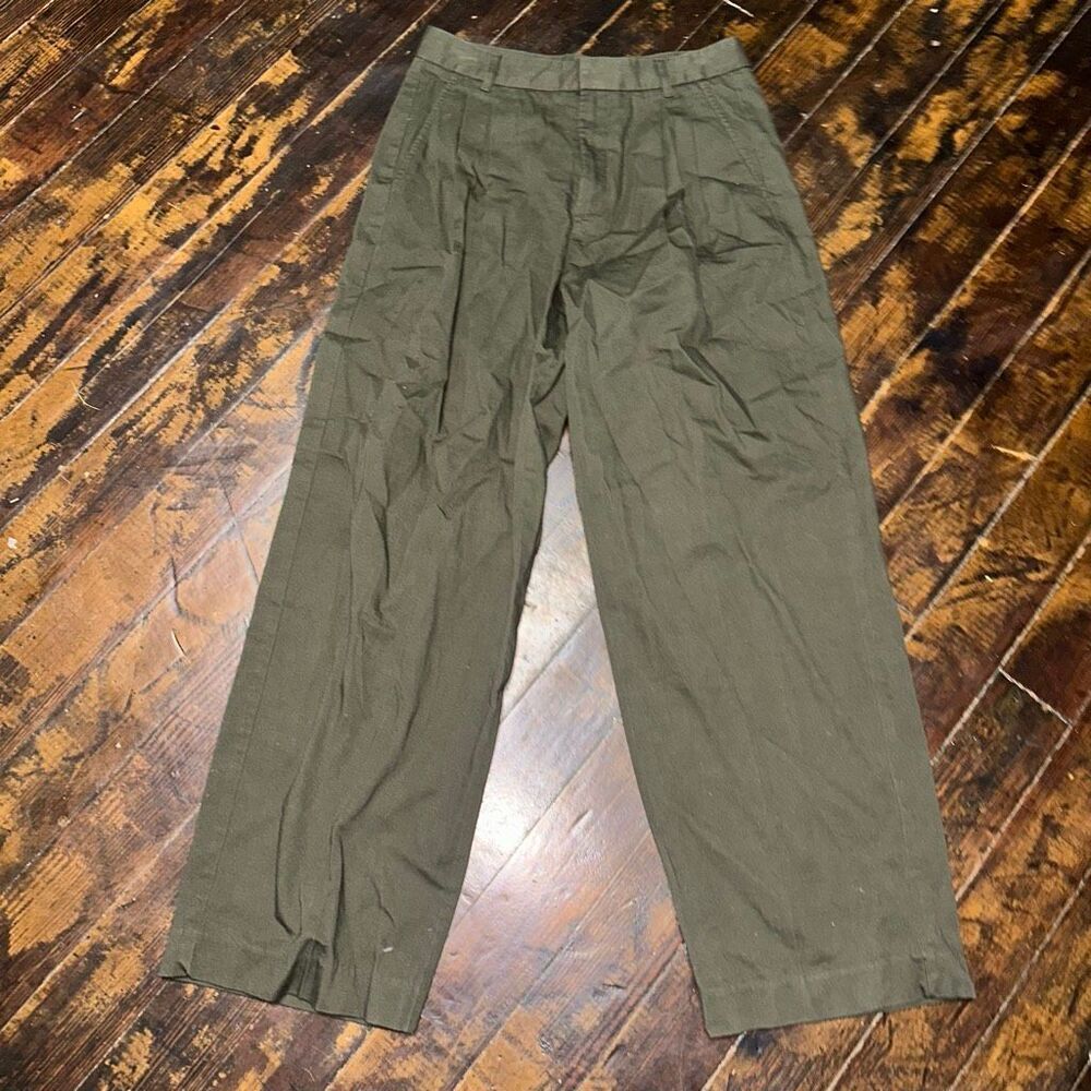 Banana Republic green normcore trendy 2 wide leg trousers